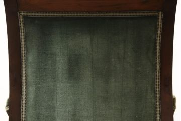 フランスアンティーク　マホガニー材　優雅な佇まいが魅力的なキャスター付きアームチェア(椅子、イス)(R-057384)
