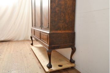 イギリスアンティーク　最高級!　マホガニー材　希少な杢目のキャビネット(戸棚、収納棚)(R-057393)
