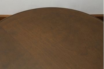 アメリカビンテージ　ガラス天板付き　凝った脚のデザインが目を引くセンターテーブル(ローテーブル、ラウンドテーブル、ヴィンテージ)(R-057394)