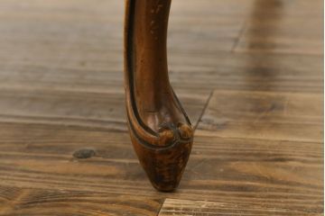 アメリカビンテージ　ガラス天板付き　凝った脚のデザインが目を引くセンターテーブル(ローテーブル、ラウンドテーブル、ヴィンテージ)(R-057394)