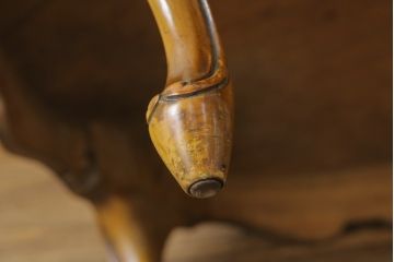 アメリカビンテージ　ガラス天板付き　凝った脚のデザインが目を引くセンターテーブル(ローテーブル、ラウンドテーブル、ヴィンテージ)(R-057394)