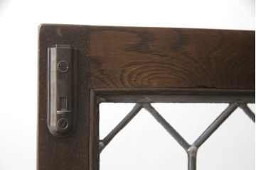 イギリスビンテージ　オーク材　クラシカルな雰囲気が魅力的なステンドグラスキャビネット(ブックケース、本箱、戸棚、収納棚、ヴィンテージ)(R-057396)
