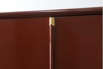 中古　最高級品　松創　秋草図　朱漆塗り　繊細な螺鈿細工が目を引く総桐箪笥(定価推定250万円以上)(ワードローブ、洋服タンス、桐たんす)(R-057397)