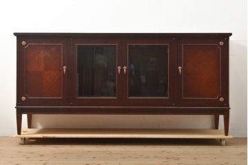 中古　神戸洋家具　メープル不二屋　高級感あふれるデザインが魅力的なサイドボード(定価約48万円)(収納棚、飾り棚、戸棚)(R-057402)