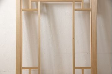 ラフジュ工房オリジナル　杉材　大正ロマン　こだわりの空間づくりにおすすめなガラス戸1枚(色ガラスもお入れできます)(引き戸、建具)(R-057403)