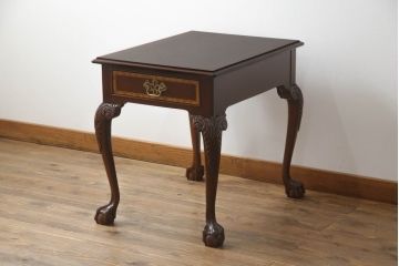 中古　美品　IDC大塚家具取り扱い　アメリカ　カウンシル(COUN CILL)　マホガニー材　エレガントなサイドテーブル(検索:キンデル、サァラ麻布)(ローテーブル、ナイトテーブル)(R-057404)