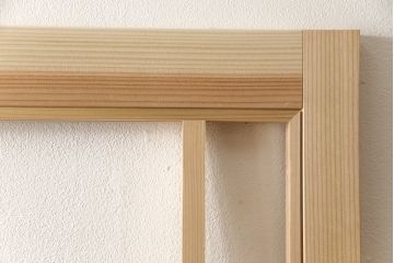 ラフジュ工房オリジナル　杉材　大正ロマン　こだわりの空間づくりにおすすめなガラス戸1枚(色ガラスもお入れできます)(引き戸、建具)(R-057407)