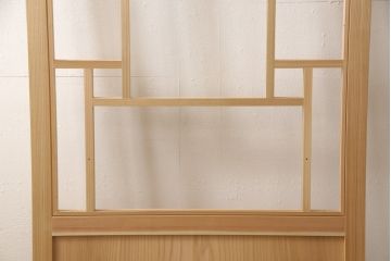 ラフジュ工房オリジナル　杉材　大正ロマン　こだわりの空間づくりにおすすめなガラス戸1枚(色ガラスもお入れできます)(引き戸、建具)(R-057407)