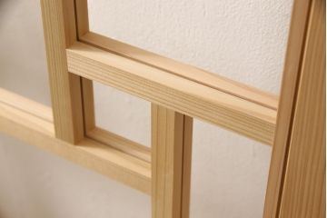 ラフジュ工房オリジナル　杉材　大正ロマン　こだわりの空間づくりにおすすめなガラス戸1枚(色ガラスもお入れできます)(引き戸、建具)(R-057407)