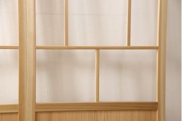 ラフジュ工房オリジナル 杉材 大正ロマン ノスタルジックな雰囲気づくりに活躍するガラス戸2枚セット(色ガラスもお入れできます)(引き戸、建具)(R-057414)