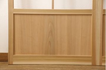 ラフジュ工房オリジナル 杉材 大正ロマン ノスタルジックな雰囲気づくりに活躍するガラス戸2枚セット(色ガラスもお入れできます)(引き戸、建具)(R-057415)