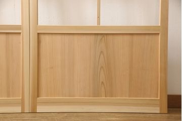 ラフジュ工房オリジナル 杉材 大正ロマン ノスタルジックな雰囲気づくりに活躍するガラス戸2枚セット(色ガラスもお入れできます)(引き戸、建具)(R-057416)
