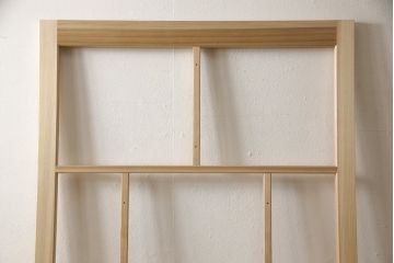 ラフジュ工房オリジナル 杉材 大正ロマン ノスタルジックな雰囲気づくりに活躍するガラス戸1枚(色ガラスもお入れできます)(引き戸、建具)(R-057417)