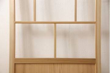 ラフジュ工房オリジナル 杉材 大正ロマン ノスタルジックな雰囲気づくりに活躍するガラス戸1枚(色ガラスもお入れできます)(引き戸、建具)(R-057419)