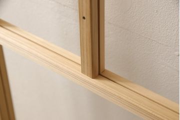 ラフジュ工房オリジナル 杉材 大正ロマン ノスタルジックな雰囲気づくりに活躍するガラス戸1枚(色ガラスもお入れできます)(引き戸、建具)(R-057419)