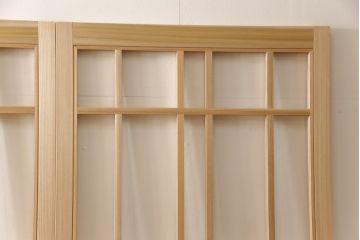 ラフジュ工房オリジナル　杉材　大正ロマン　レトロスタイルやモダンスタイルなどお好みの空間づくりにおすすめのガラス戸4枚セット(色ガラスもお入れできます)(引き戸、建具)(R-057421)