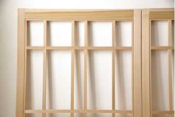 ラフジュ工房オリジナル　杉材　大正ロマン　レトロスタイルやモダンスタイルなどお好みの空間づくりにおすすめのガラス戸4枚セット(色ガラスもお入れできます)(引き戸、建具)(R-057421)