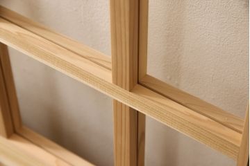 ラフジュ工房オリジナル　杉材　大正ロマン　レトロスタイルやモダンスタイルなどお好みの空間づくりにおすすめのガラス戸4枚セット(色ガラスもお入れできます)(引き戸、建具)(R-057421)
