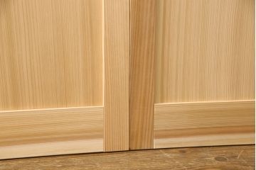 ラフジュ工房オリジナル　杉材　大正ロマン　レトロスタイルやモダンスタイルなどお好みの空間づくりにおすすめのガラス戸2枚セット(色ガラスもお入れできます)(引き戸、建具)(R-057424)