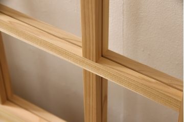 ラフジュ工房オリジナル　杉材　大正ロマン　レトロスタイルやモダンスタイルなどお好みの空間づくりにおすすめのガラス戸2枚セット(色ガラスもお入れできます)(引き戸、建具)(R-057425)