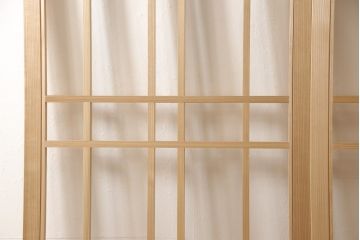 ラフジュ工房オリジナル　杉材　大正ロマン　レトロスタイルやモダンスタイルなどお好みの空間づくりにおすすめのガラス戸2枚セット(色ガラスもお入れできます)(引き戸、建具)(R-057429)