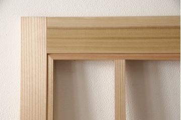 ラフジュ工房オリジナル　杉材　大正ロマン　レトロスタイルやモダンスタイルなどお好みの空間づくりにおすすめのガラス戸1枚(色ガラスもお入れできます)(引き戸、建具)(R-057430)