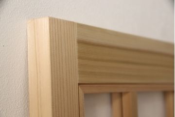 ラフジュ工房オリジナル　杉材　大正ロマン　レトロスタイルやモダンスタイルなどお好みの空間づくりにおすすめのガラス戸1枚(色ガラスもお入れできます)(引き戸、建具)(R-057430)