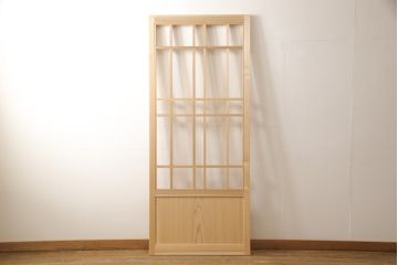 ラフジュ工房オリジナル　杉材　大正ロマン　レトロスタイルやモダンスタイルなどお好みの空間づくりにおすすめのガラス戸1枚(色ガラスもお入れできます)(引き戸、建具)(R-057430)