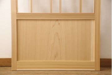ラフジュ工房オリジナル　杉材　大正ロマン　レトロスタイルやモダンスタイルなどお好みの空間づくりにおすすめのガラス戸1枚(色ガラスもお入れできます)(引き戸、建具)(R-057432)