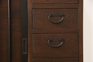 ラフジュ工房オリジナル　古建具リメイク　引き出し付き　和モダンな空間づくりに活躍する水屋箪笥サイドボード(サイドキャビネット、収納棚、戸棚)(R-057437)
