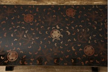 中古　輪島塗り　全体に施された蒔絵の美しい文机(ローテーブル、デスク、座机、座卓)(R-057440)