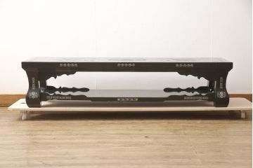 中古　韓国民芸家具　華やかな螺鈿細工が美しいセンターテーブル(座卓、ローテーブル)(R-057441)