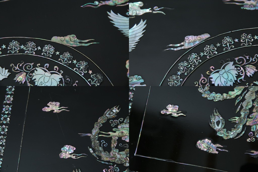 中古　韓国民芸家具　華やかな螺鈿細工が美しいセンターテーブル(座卓、ローテーブル)(R-057441)