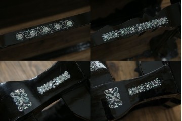 中古　韓国民芸家具　華やかな螺鈿細工が美しいセンターテーブル(座卓、ローテーブル)(R-057441)