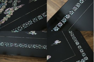 中古　韓国民芸家具　華やかな螺鈿細工が美しいセンターテーブル(座卓、ローテーブル)(R-057441)