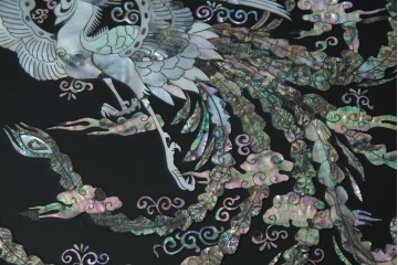 中古　韓国民芸家具　華やかな螺鈿細工が美しいセンターテーブル(座卓、ローテーブル)(R-057441)