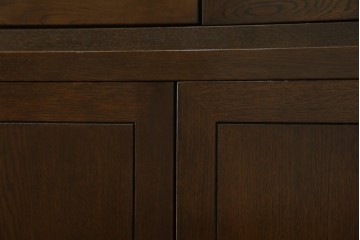 中古　カリモク家具(karimoku)　domani(ドマーニ)　Morganton(モーガントン)　ディスプレイ什器におすすめ!ヒッコリーブラウンのガラスキャビネット　定価約70万円　(R-057451)