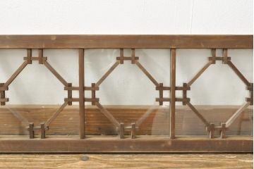 アンティーク建具　空間のアクセントになるガラス入り組子欄間1枚(明り取り、明かり取り)(R-057456)