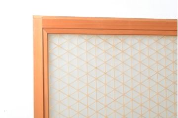 中古　美品　両面ガラス　細やかな組子細工が上質な和を演出する全面組子入りガラス戸2枚セット(引き戸、建具)(R-057458)