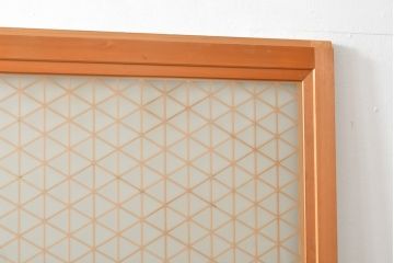 中古　美品　両面ガラス　細やかな組子細工が上質な和を演出する全面組子入りガラス戸2枚セット(引き戸、建具)(R-057458)