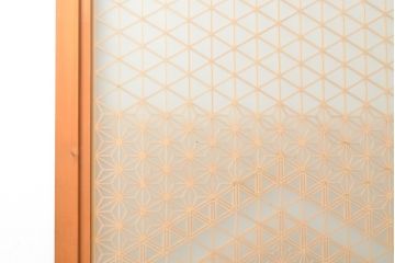 中古　美品　両面ガラス　細やかな組子細工が上質な和を演出する全面組子入りガラス戸2枚セット(引き戸、建具)(R-057458)