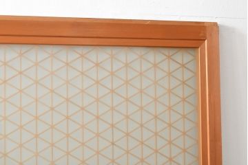 中古　美品　両面ガラス　繊細な組子細工が凛とした印象を放つ全面組子入りガラス戸2枚セット(引き戸、建具)(R-057461)
