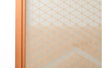 中古　美品　両面ガラス　繊細な組子細工が凛とした印象を放つ全面組子入りガラス戸2枚セット(引き戸、建具)(R-057461)