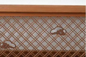 アンティーク建具　和の情緒あふれる、極めて細かい組子欄間1枚(明り取り、明かり取り)(R-057463)