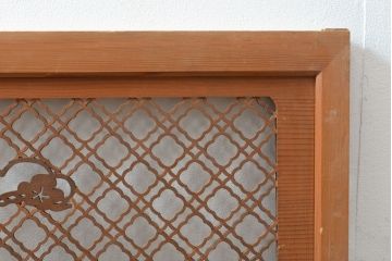 アンティーク建具　和の情緒あふれる、極めて細かい組子欄間1枚(明り取り、明かり取り)(R-057463)