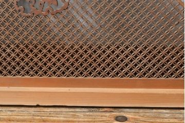 アンティーク建具　和の情緒あふれる、極めて細かい組子欄間1枚(明り取り、明かり取り)(R-057463)