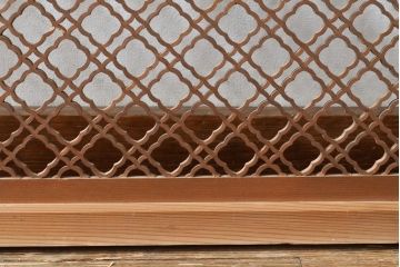 アンティーク建具　和の情緒あふれる、極めて細かい組子欄間1枚(明り取り、明かり取り)(R-057463)