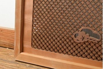 アンティーク建具　和の情緒あふれる、極めて細かい組子欄間1枚(明り取り、明かり取り)(R-057464)