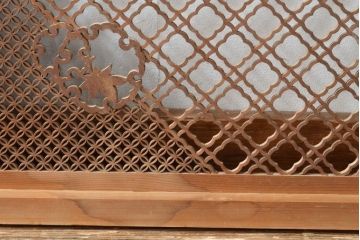 アンティーク建具　和の情緒あふれる、極めて細かい組子欄間1枚(明り取り、明かり取り)(R-057464)