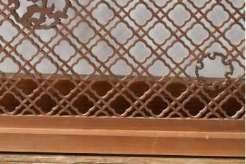 アンティーク建具　和の情緒あふれる、極めて細かい組子欄間1枚(明り取り、明かり取り)(R-057464)